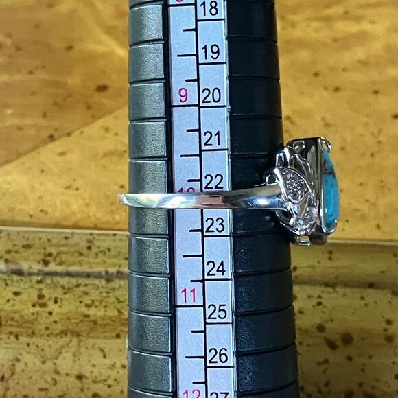 Kingman Turquoise Sterling Silver Ring Size 10 - Picture 9 of 10